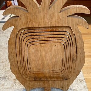 Pineapple-Shaped Wooden Trivet